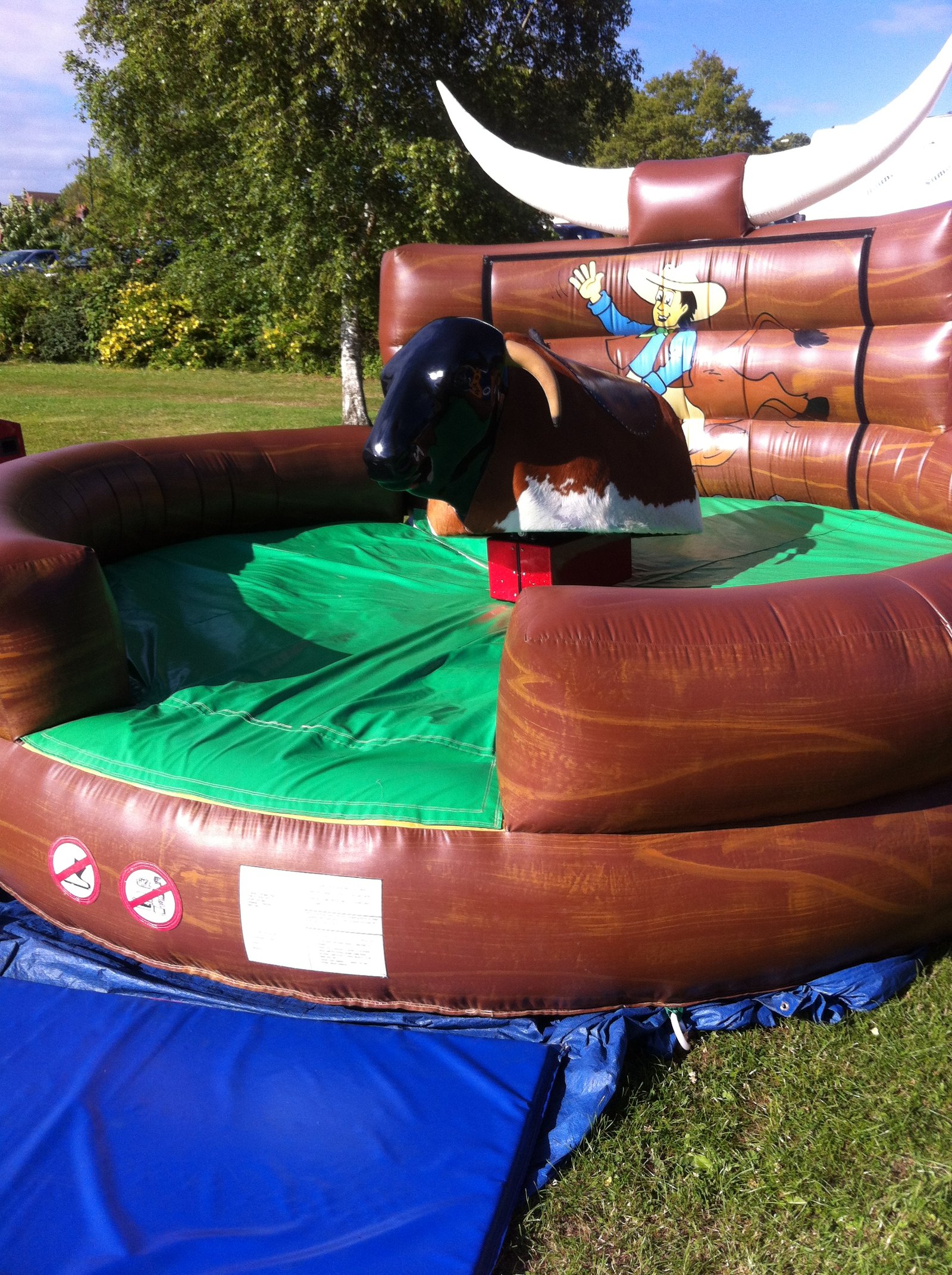 Bucking bronco on location at Salisbury rugby club Wiltshire